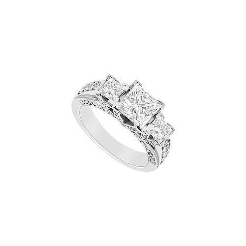 Diamond Engagement Ring : 18K White Gold - 1.50 CT Diamonds-JewelryKorner-com
