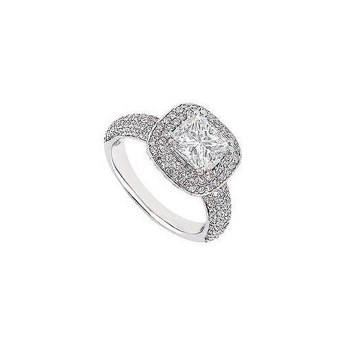 Diamond Engagement Ring : 18K White Gold - 1.50 CT Diamonds-JewelryKorner-com