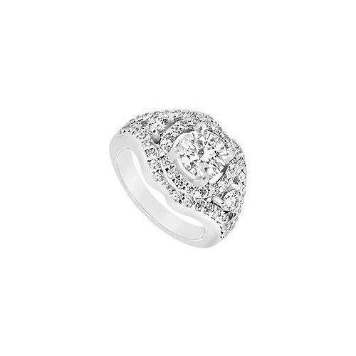 Diamond Engagement Ring : 18K White Gold - 1.50 CT Diamonds-JewelryKorner-com