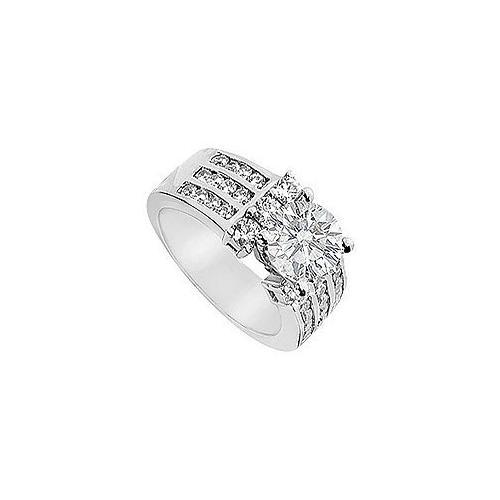 Diamond Engagement Ring : 18K White Gold - 2.00 CT Diamonds-JewelryKorner-com