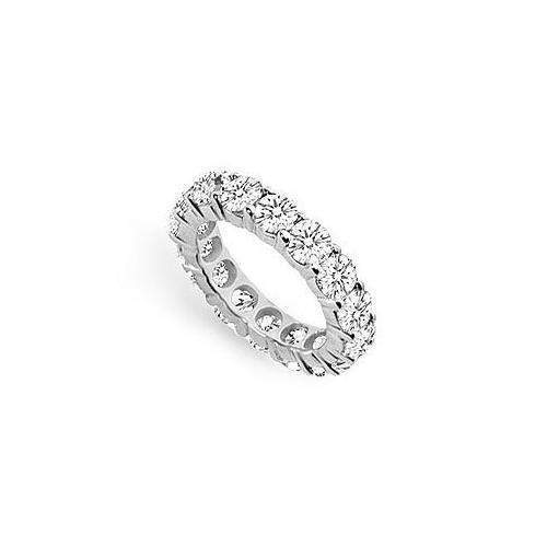 Diamond Eternity Ring : 14K White Gold - 5.00 CT Diamonds-JewelryKorner-com