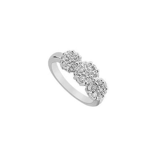 Diamond Flower Ring : 14K White Gold - 0.75 CT Diamonds-JewelryKorner-com
