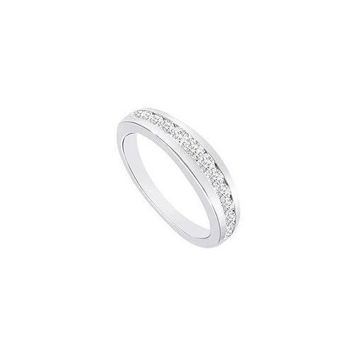 Diamond Half Eternity Channel set Wedding Band 14K White Gold 0.65 CT Diamonds-JewelryKorner-com