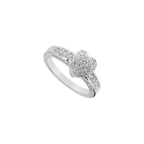Diamond Heart Ring : 14K White Gold - 1.00 CT Diamonds-JewelryKorner-com