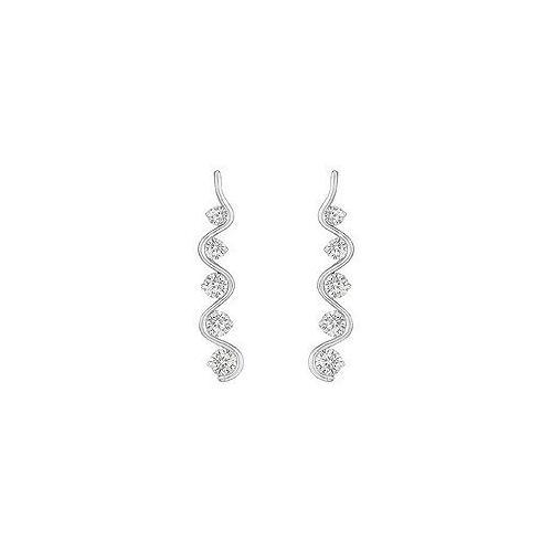 Diamond Journey Earrings : 14K White Gold - 2.00 CT Diamonds-JewelryKorner-com