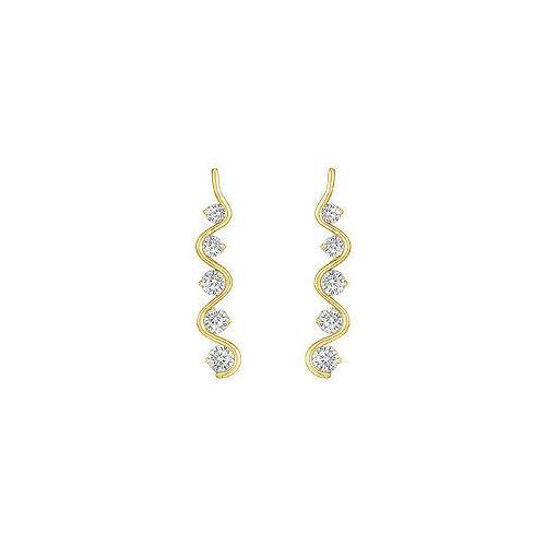 Diamond Journey Earrings : 14K White Gold - 2.00 CT Diamonds-JewelryKorner-com