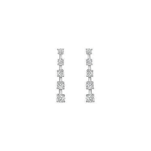 Diamond Journey Earrings : 14K White Gold - 2.00 CT Diamonds-JewelryKorner-com