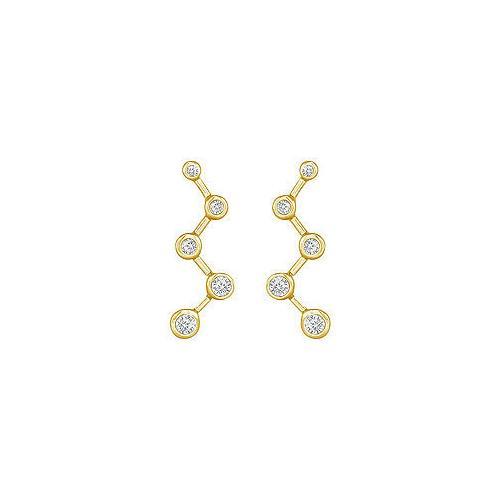 Diamond Journey Earrings : 14K Yellow Gold - 0.50 CT Diamonds-JewelryKorner-com