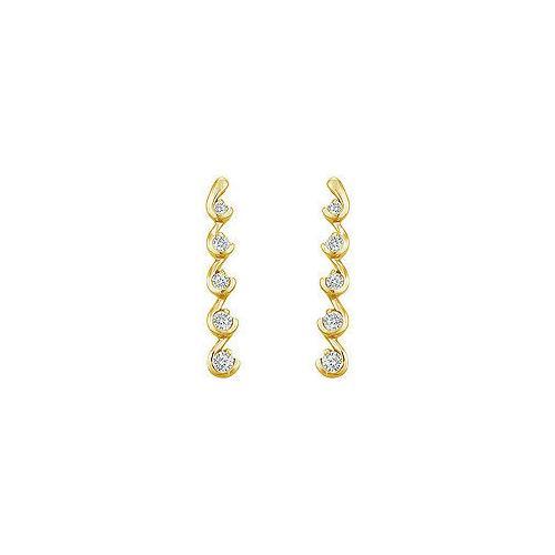 Diamond Journey Earrings : 14K Yellow Gold - 0.50 CT Diamonds-JewelryKorner-com