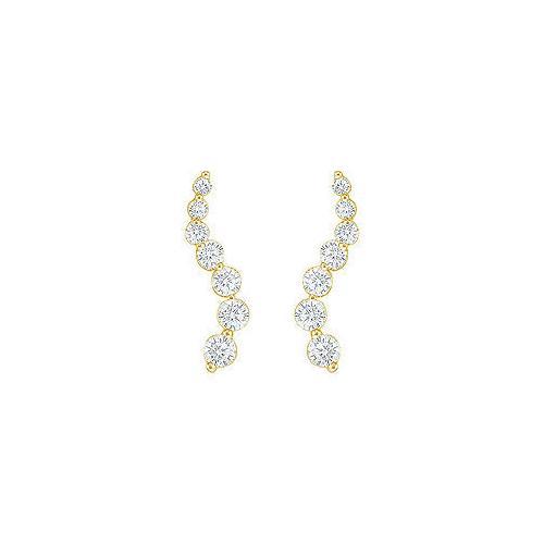 Diamond Journey Earrings : 14K Yellow Gold - 1.00 CT Diamonds-JewelryKorner-com