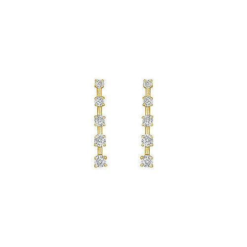 Diamond Journey Earrings : 14K Yellow Gold - 1.00 CT Diamonds-JewelryKorner-com