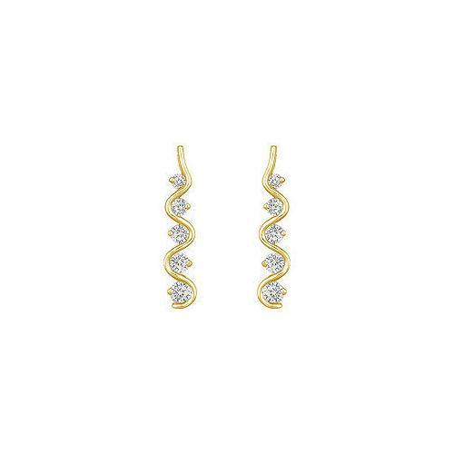 Diamond Journey Earrings : 14K Yellow Gold - 1.00 CT Diamonds-JewelryKorner-com