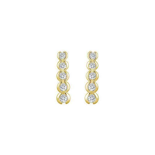 Diamond Journey Earrings : 14K Yellow Gold - 1.00 CT Diamonds-JewelryKorner-com