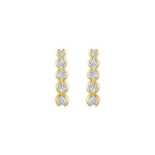 Diamond Journey Earrings : 14K Yellow Gold - 2.00 CT Diamonds-JewelryKorner-com