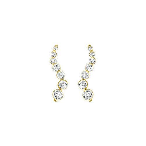 Diamond Journey Earrings : 14K Yellow Gold - 2.00 CT Diamonds-JewelryKorner-com