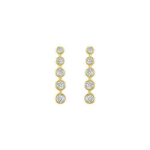 Diamond Journey Earrings : 14K Yellow Gold - 2.00 CT Diamonds-JewelryKorner-com