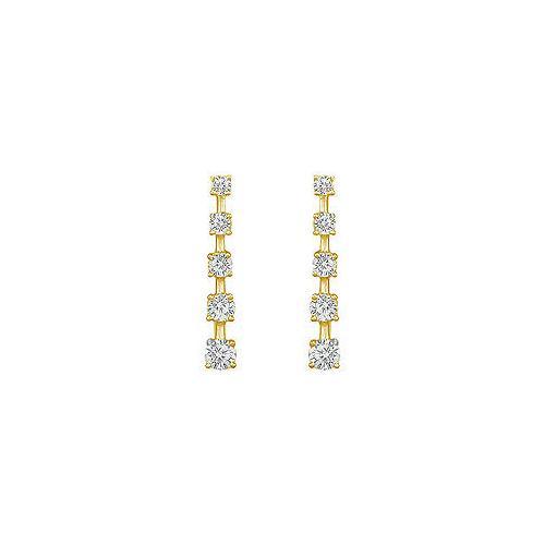 Diamond Journey Earrings : 14K Yellow Gold - 2.00 CT Diamonds-JewelryKorner-com