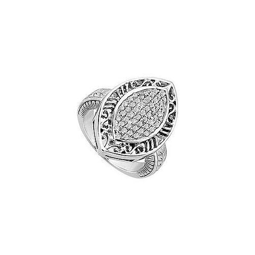 Diamond Marquise Ring : 14K White Gold - 0.50 CT Diamonds-JewelryKorner-com
