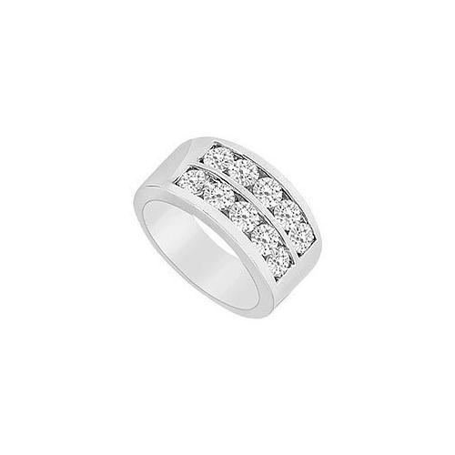 Diamond Row Ring : 14K White Gold - 2.00 CT Diamonds-JewelryKorner-com