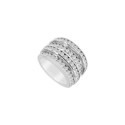 Diamond Row Ring : 14K White Gold - 2.00 CT Diamonds-JewelryKorner-com
