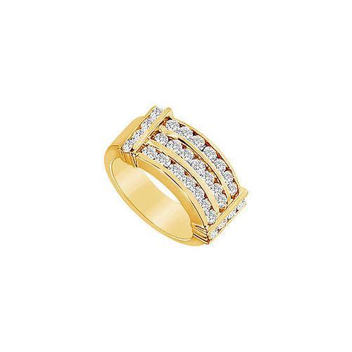 Diamond Row Ring : 14K Yellow Gold - 1.50 CT Diamonds-JewelryKorner-com