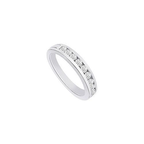 Diamond Semi Eternity Channel set Wedding Band 14K White Gold 0.40 CT Diamonds-JewelryKorner-com
