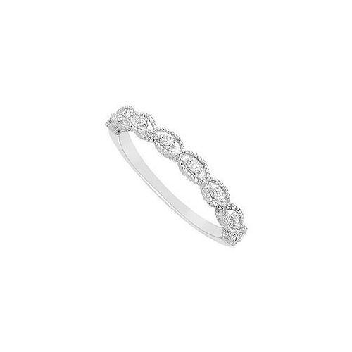 Diamond Wedding Band : 14K White Gold - 0.10 CT Diamonds-JewelryKorner-com