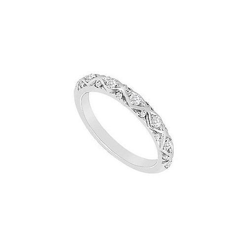 Diamond Wedding Band : 14K White Gold - 0.15 CT Diamonds-JewelryKorner-com
