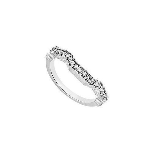 Diamond Wedding Band : 14K White Gold 0.25 CT Diamonds-JewelryKorner-com