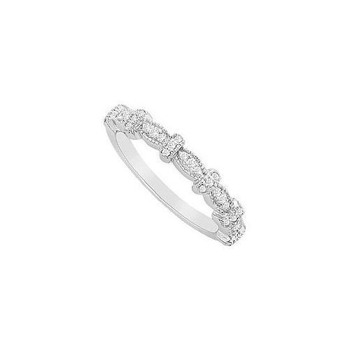 Diamond Wedding Band : 14K White Gold - 0.25 CT Diamonds-JewelryKorner-com