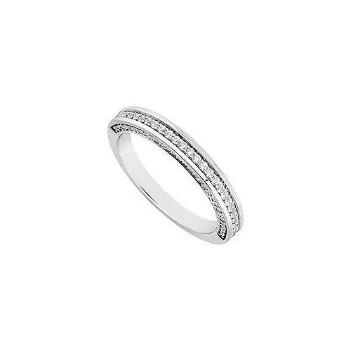 Diamond Wedding Band : 14K White Gold 0.30 CT Diamonds-JewelryKorner-com