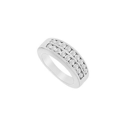 Diamond Wedding Band : 14K White Gold - 0.50 CT Diamonds-JewelryKorner-com