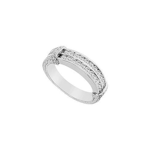 Diamond Wedding Band : 14K White Gold - 0.66 CT Diamonds-JewelryKorner-com