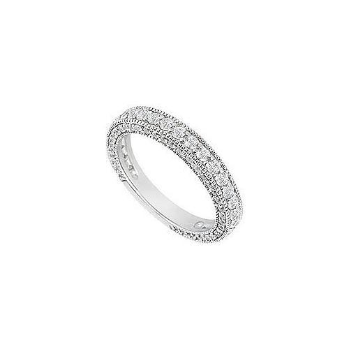 Diamond Wedding Band : 14K White Gold 1.00 CT Diamonds-JewelryKorner-com