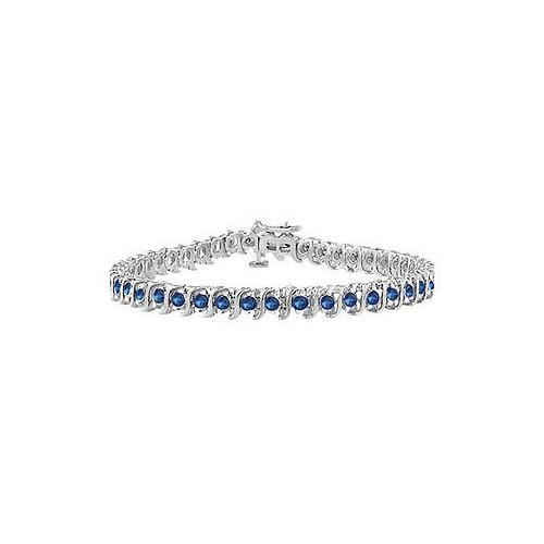 Diffuse Sapphire S Tennis Bracelet : 925 Sterling Silver - 5.00 CT TGW-JewelryKorner-com