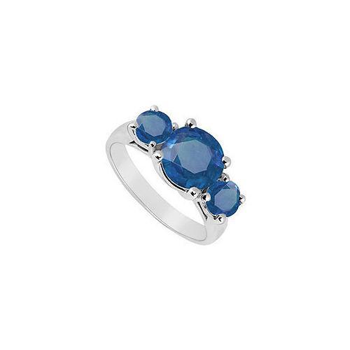 Diffuse Sapphire Three Stone Ring .925 Sterling Silver 3.00 CT TGW-JewelryKorner-com