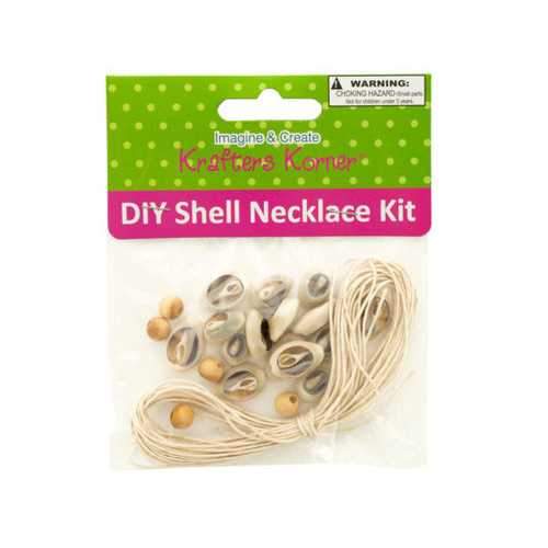 DIY Craft Shell Necklace Kit ( Case of 36 )-JewelryKorner-com