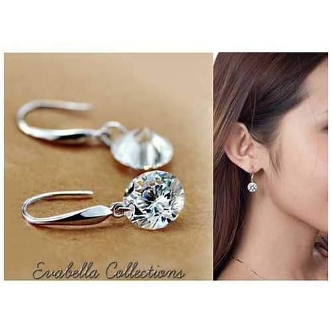 Drilled Crystal Diamond earrings with 925 Sterling Silver-JewelryKorner-com