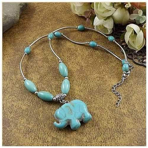 Elephanta Turquoise Necklace-JewelryKorner-com