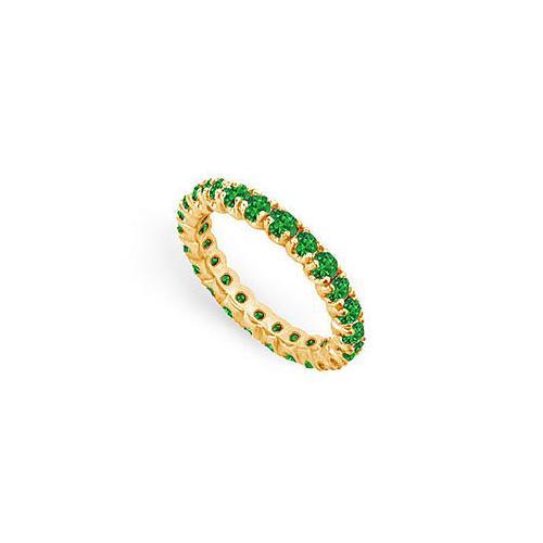 Emerald Eternity Band : 14K Yellow Gold - 1.00 CT TGW-JewelryKorner-com