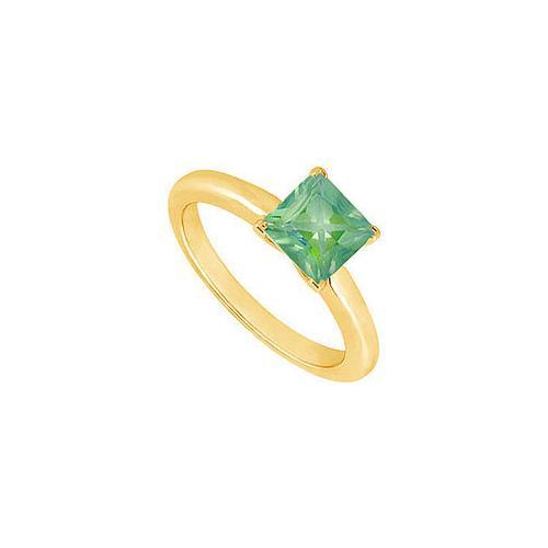 Emerald Ring : 14K Yellow Gold - 0.75 CT TGW-JewelryKorner-com