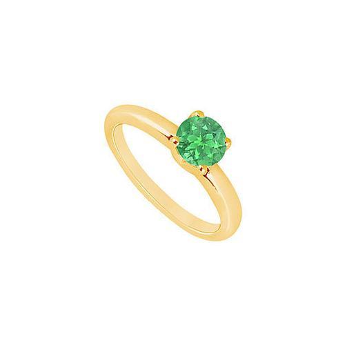 Emerald Ring : 14K Yellow Gold - 1.00 CT TGW-JewelryKorner-com