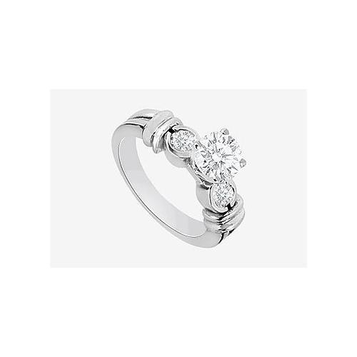 Engagement Ring in 14K White Gold 1.30 Carat TGW Cubic Zirconia .-JewelryKorner-com