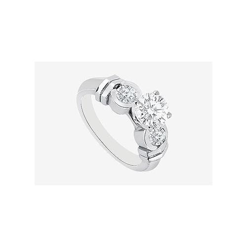 Engagement Ring in 14K White Gold Round Cubic Zirconia 1.40 Carat TGW-JewelryKorner-com