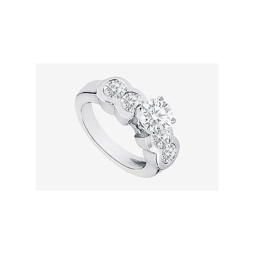 Engagement ring in 14K White Gold with cubic zirconia 3.20 Carat TGW-JewelryKorner-com