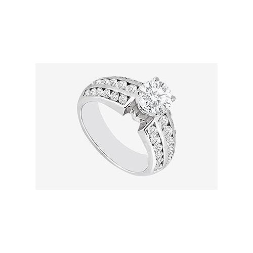 Engagement Rings in 14K White Gold 1.60 Carat TGW Cubic Zirconia.-JewelryKorner-com