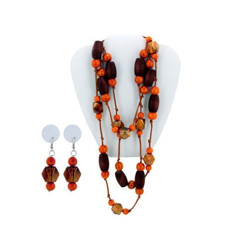 Faceted Bead Necklace & Dangle Earrings Set ( Case of 6 )-JewelryKorner-com