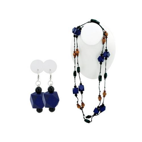 Faceted Beaded Necklace & Dangle Earrings Set ( Case of 10 )-JewelryKorner-com