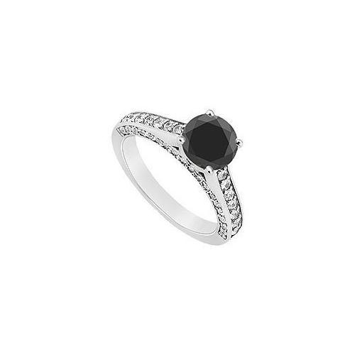 Fancy Black Diamond Ring : 14K White Gold - 1.75 CT Diamonds-JewelryKorner-com