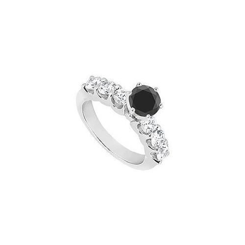 Fancy Black Diamond Ring : 14K White Gold - 1.90 CT Diamonds-JewelryKorner-com